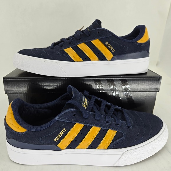 adidas Other - Adidas Busenitz Vulc II Navy Yellow Suede Skate Shoes HQ7527 Mens 6.5